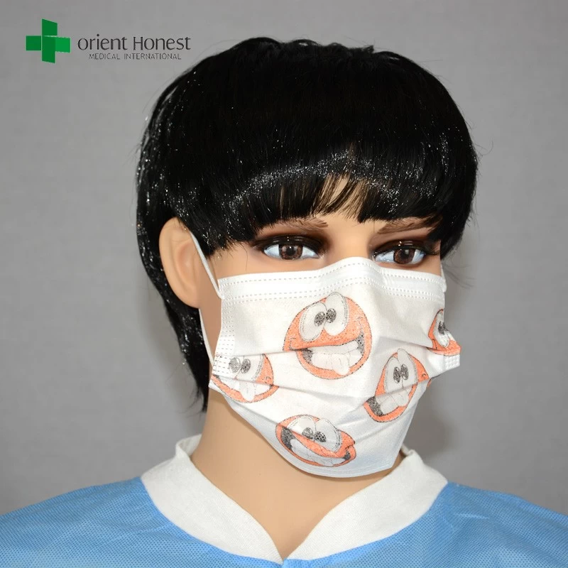 China China melhor fábrica para desenhos animados da orelha de circuito impresso máscara médica, PP não tecido máscara facial criança, miúdos máscaras cirúrgicas fabricante