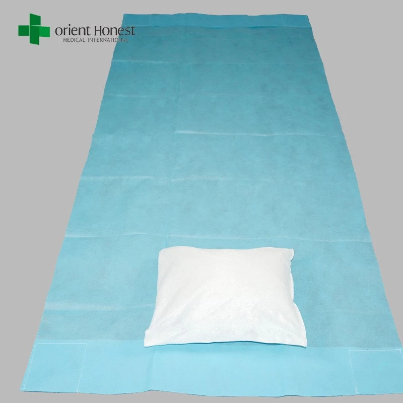 Cina Cina migliore fabbrica per l'ospedale dotato foglio di barella, copertura del cuscino non tessuto medici monouso, ospedale non tessuto lenzuolo set produttore