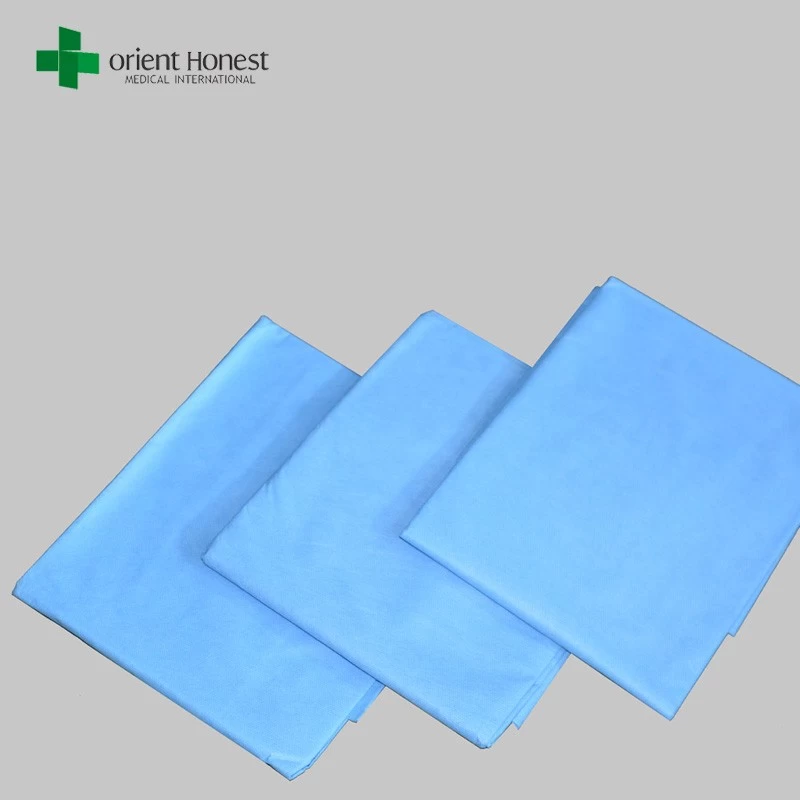 正方形の使い捨て衛生ベッドシート、フラットなスタイルを持つ青いベッドシーツ、病院用のSMSフラットベッドシートのための中国のベストサプライヤー