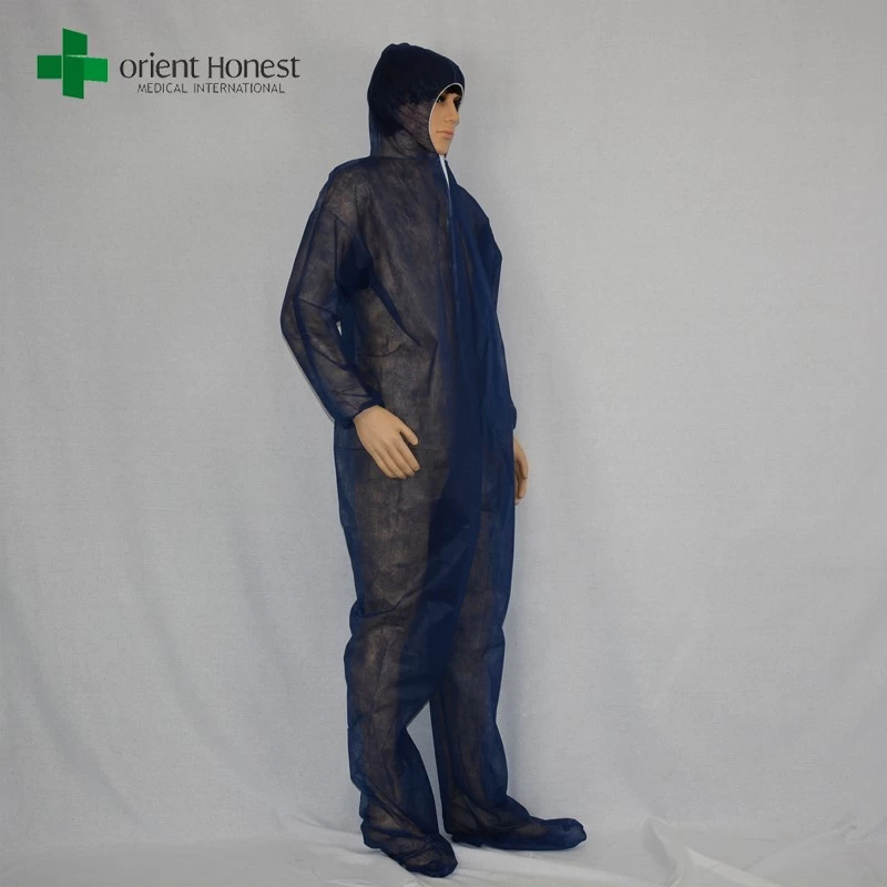 China China blue disposable coveralls manufacturer, PP body protective clothing,non-woven breathable coverall manufacturer