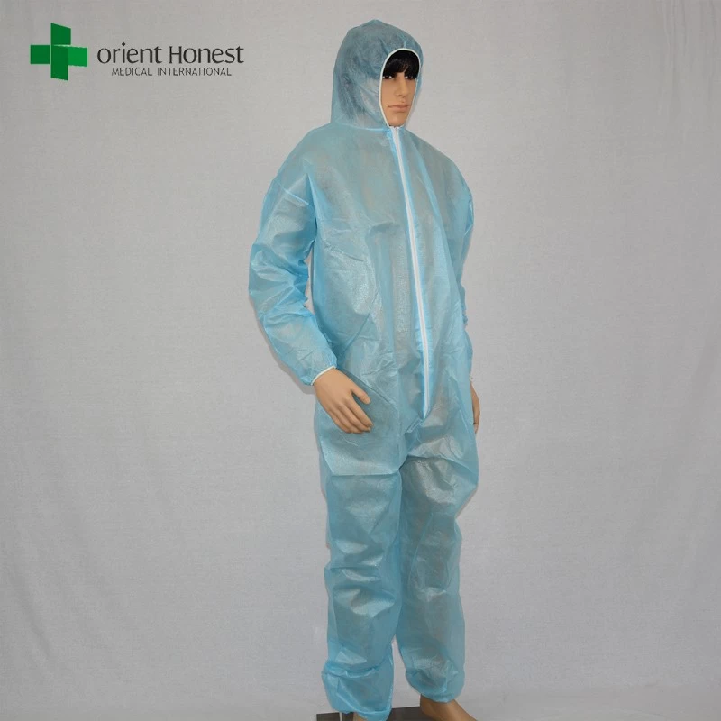 China exporter for disposable Worker Coverall,wholesales disposable workman's coverall,PE waterproof workplace coverall