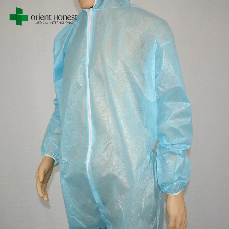 China exporter for disposable Worker Coverall,wholesales disposable workman's coverall,PE waterproof workplace coverall