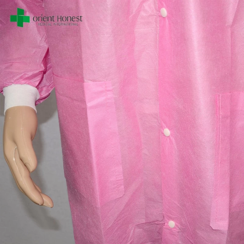 China manufacturer disposable pp lab coat,one time use medical lab coat,disposable colored lab coats for hospital