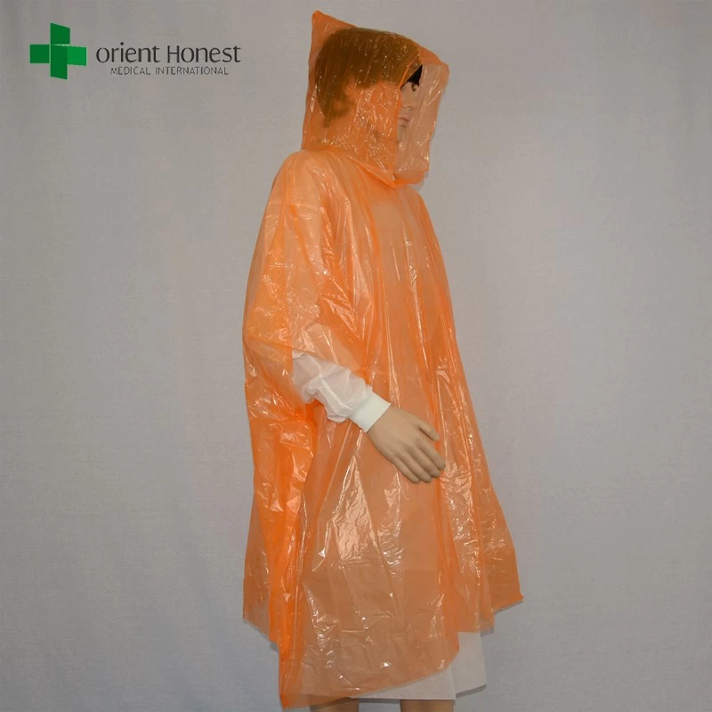 China manufacturer for transparent rain suit,disposbale waterproof breathable rain suit,emergecy plastic raincoat with hood