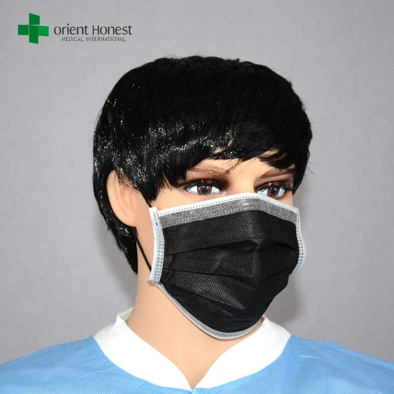 China manufacturers for non woven black masks , adult black disposable dust mask , ear loop face mouth masks