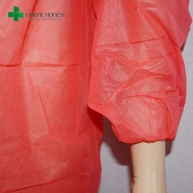 China plant dust disposable pp coverall，cheap red pp protective coverall，PP red color coverall with boots