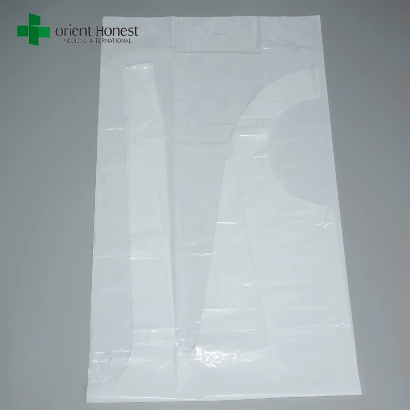 China supplier disposable waist belt aprons,dispsoable LDPE aprons ,blue color LDPE blocked style pe apron