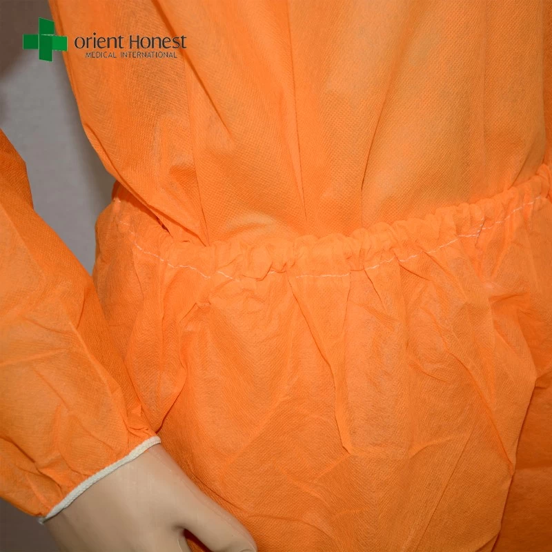 China two piece PP non woven orange disposable coveralls manufacturers