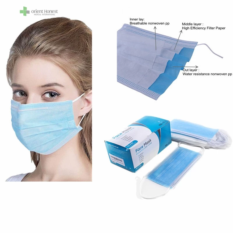 Disposable  3ply surgical type IIR mask for hospital with CE ISO13485 FDA approved