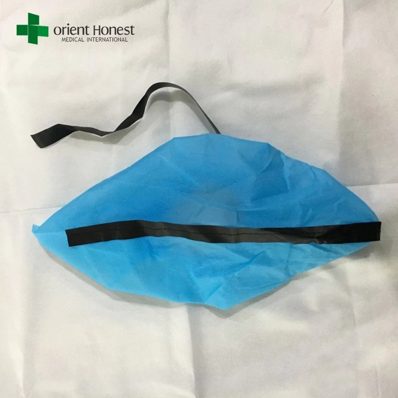 Disposable PP non woven blue anti-static shoe cover with strips
