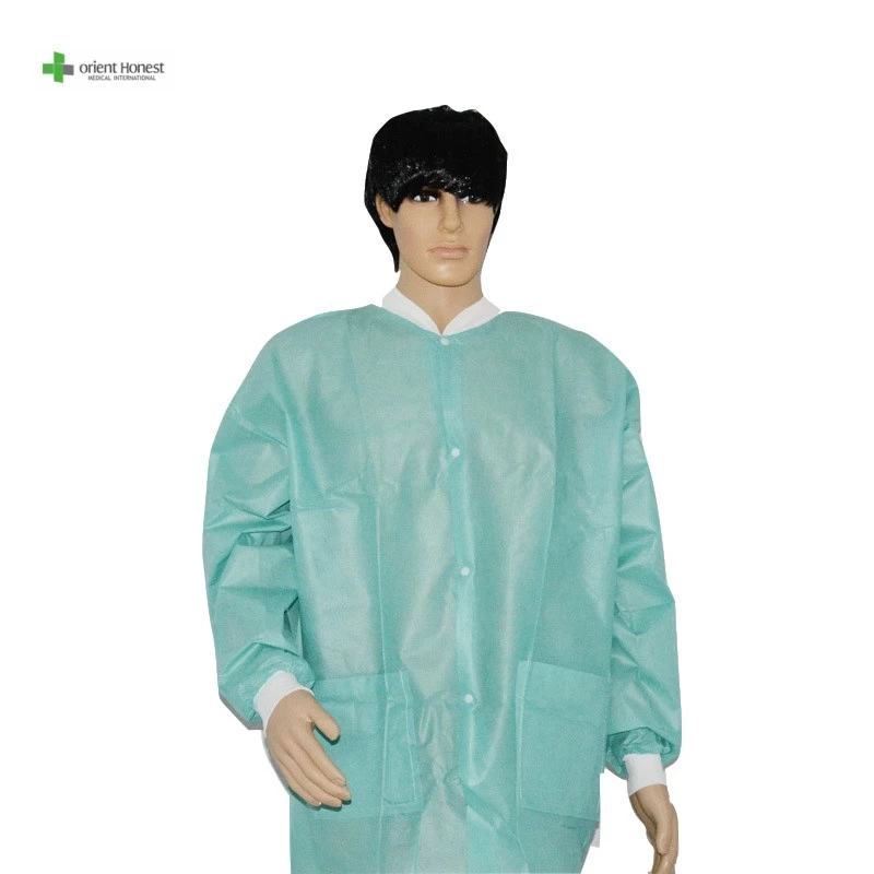 Disposable SMS lab coat for laboratory wholesaler with FDA