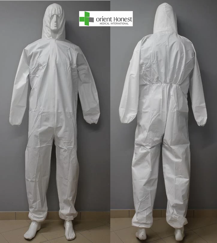 Coverall type 5/6 protective suit with direct hood manufacturer