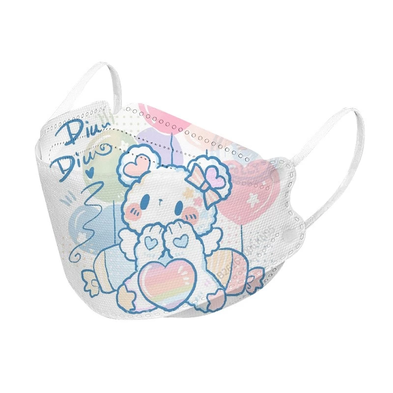 China Disposable children face mask KF94 printed colorful pattern manufacturer