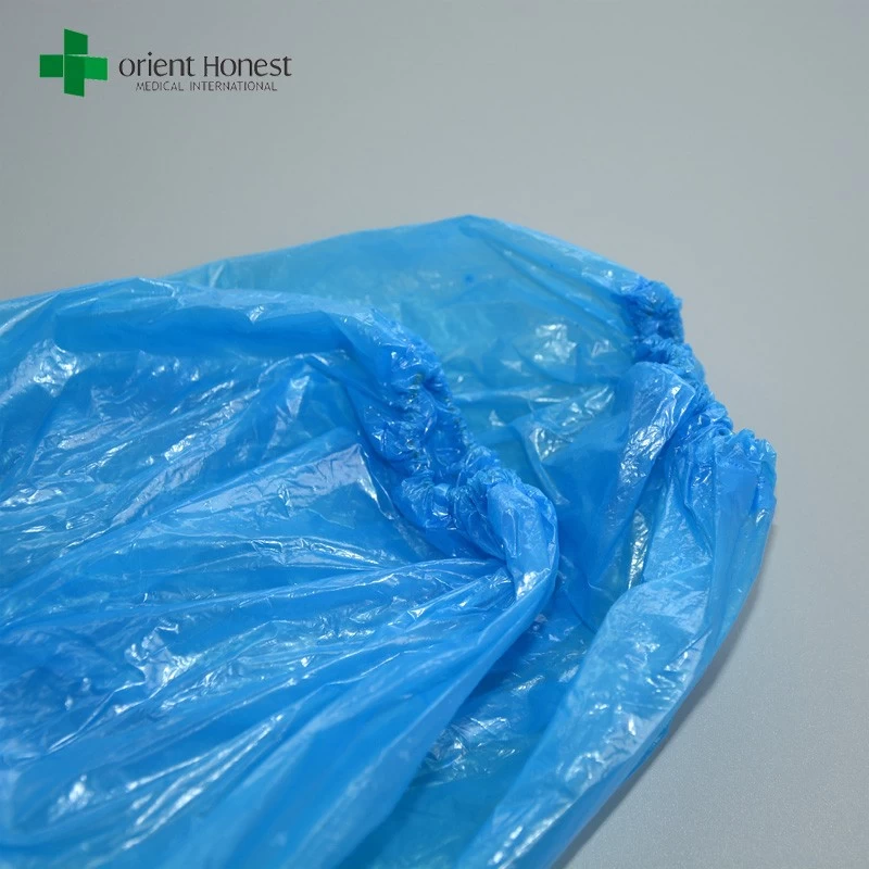 Disposable elastic plastic waterproof blue PE sleeve cover suppliers