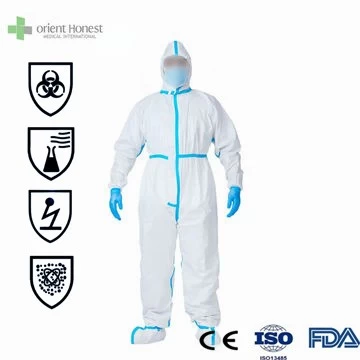 Disposable protective coverall with hood