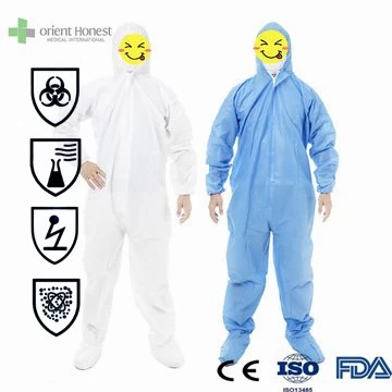 Disposable protective coverall with hood