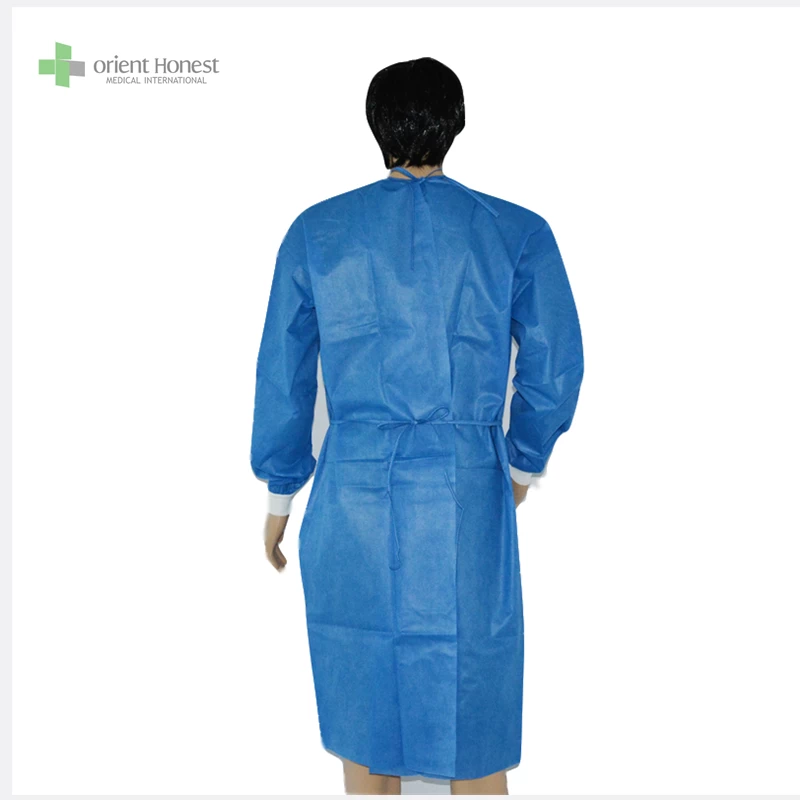 Disposable surgical gown with knitted cuffs medical manufacturer