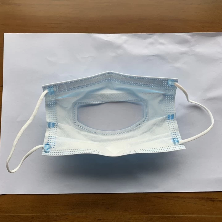 Disposable visible mouth lip reading see through 3 layer disposable deaf face mask