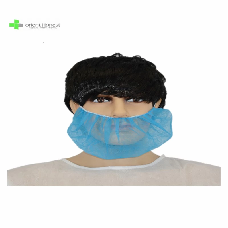 Disposable white Beard Covers with Elastic Bands Heavy Duty Beard Restraints
