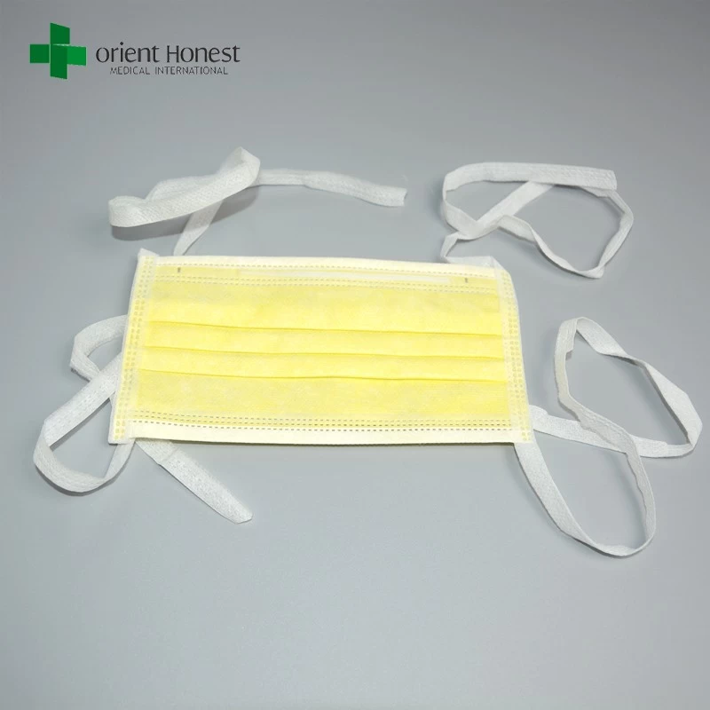 Chine Couleur de lumière cravate retour masque chirurgical, anti-virus masque de protection, de la bouche médicale couvre exportateur fabricant