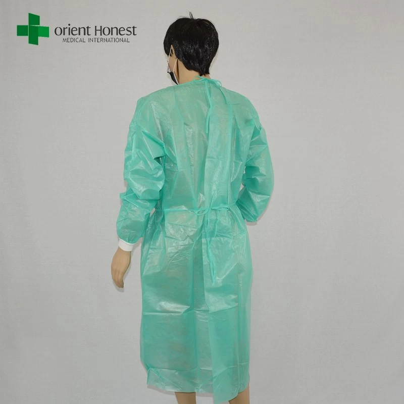 MEDICAL NATION High Performance, Easy Breathe Cool Strong, No-Wrinkle, Professional Disposable SMS Knee Length Lab Coat with Knit Cuffs, Collar.