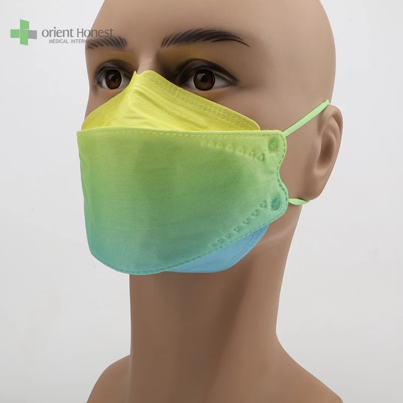 porcelana Protección múltiple 4 Capas de color desechable Gradiente KF94 Facería de máscaras faciales China Fábrica fabricante