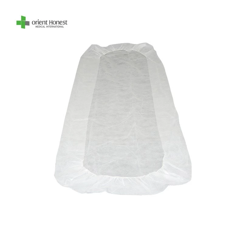 Non Woven White Color Bed Cover Set Disposable Fabric Sets End Elastic Bed Cover