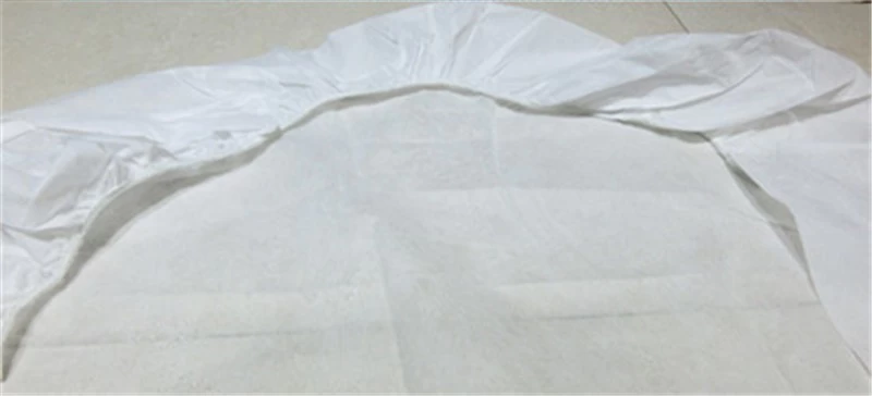 Non Woven White Color Bed Cover Set Disposable Fabric Sets End Elastic Bed Cover