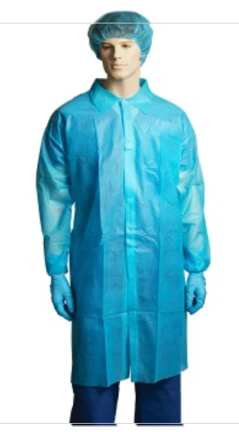 China Nonwoven lab coat with Velcros manufacturer