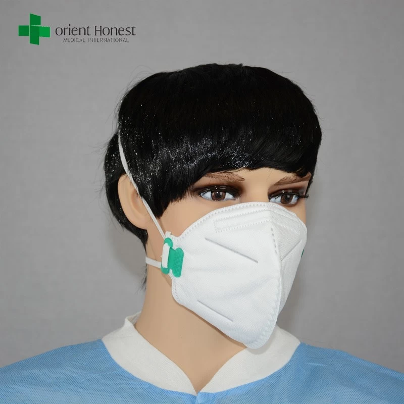 PM2.5 fold-flat dust masks , green flat fold dust mask , fold flat particulate respirator with and without valve