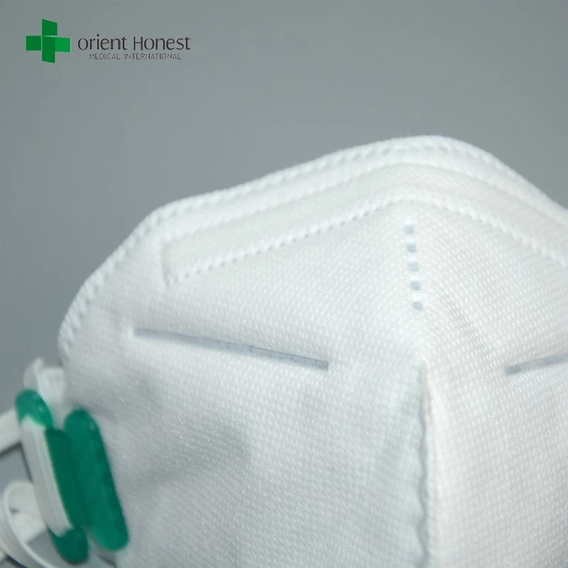 PM2.5 fold-flat dust masks , green flat fold dust mask , fold flat particulate respirator with and without valve
