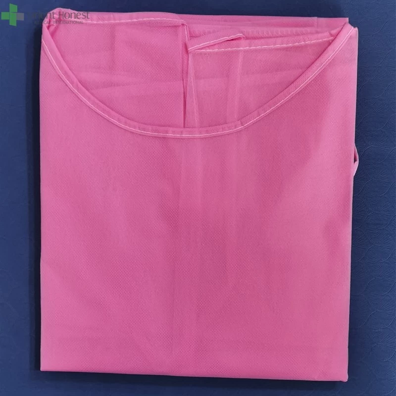 Китай Розовые одноразовые изоляционные платья, нетканые вязаные манжеты, 50 / PK производителя
