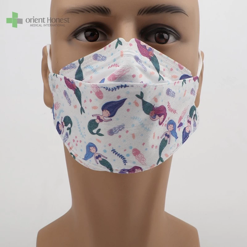 Protective colorful printed disposable 4 layer KF94 face mask