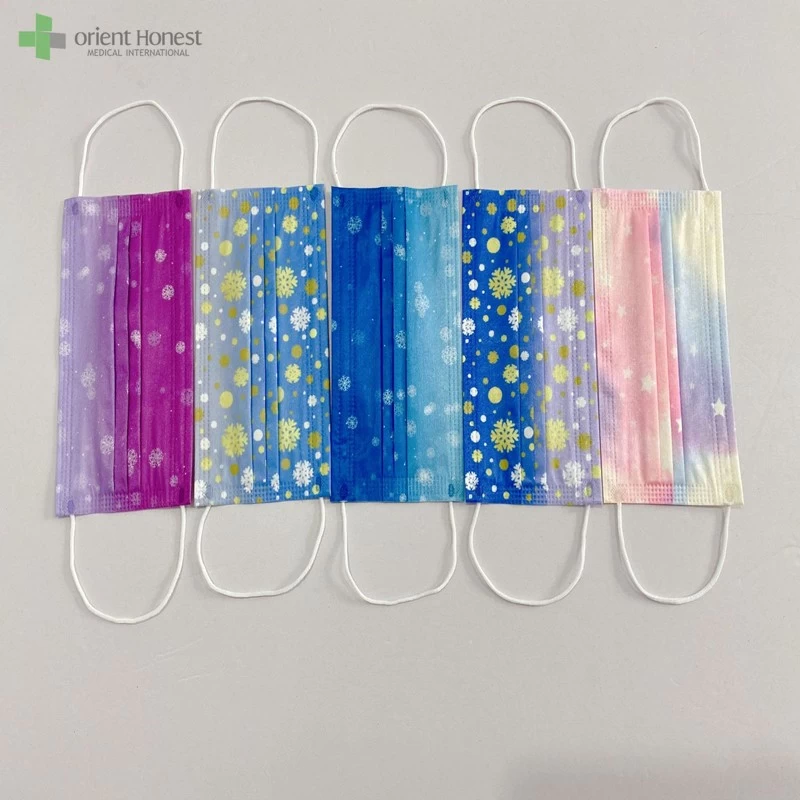 Soft Spunlace Nonwoven Disposable face mask with cartoon printing
