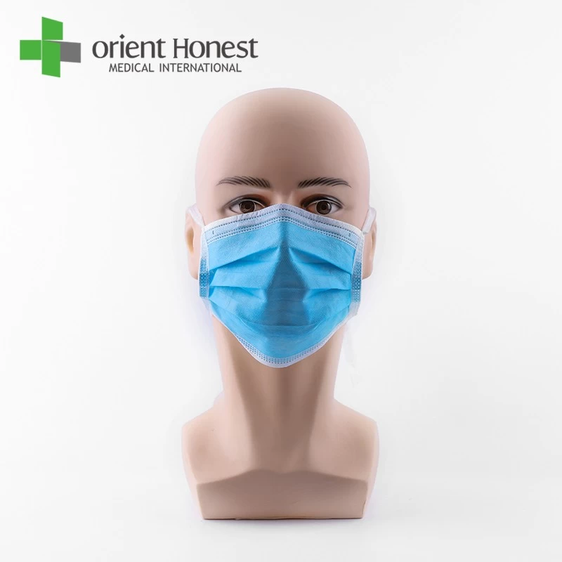 Cina The disposable 3 ply PP nonwoven tie on face mask produttore