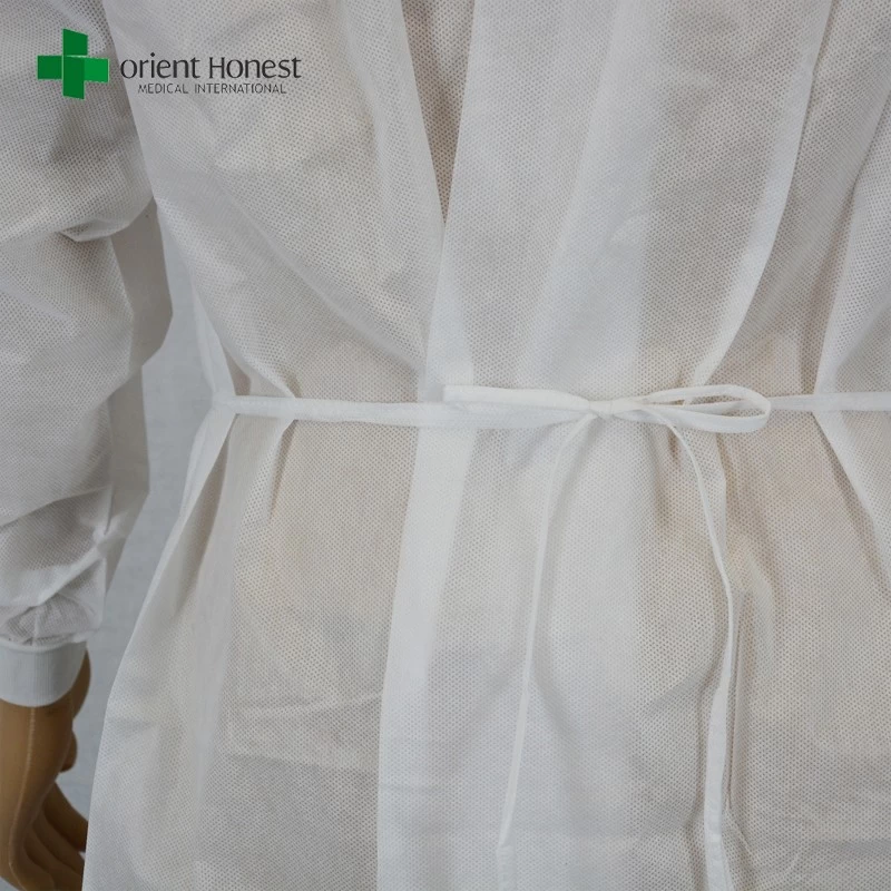 White color nonwoven disposable isolation gown