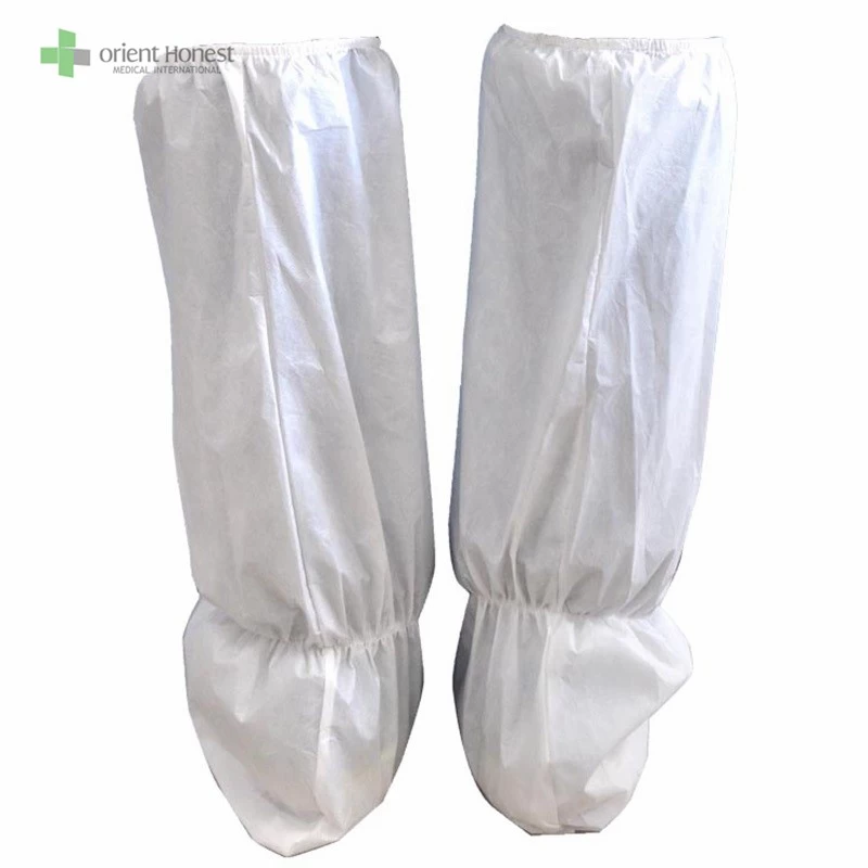 White disposable boot cover Hubei factory with ISO 13485 CE FDA