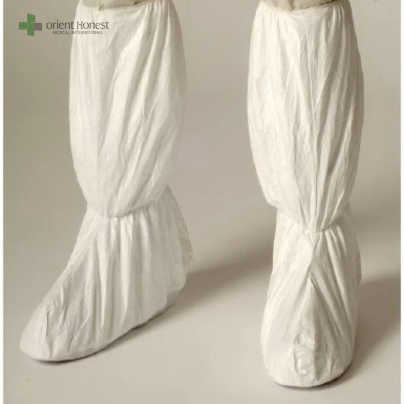 White disposable boot cover Hubei factory with ISO 13485 CE FDA