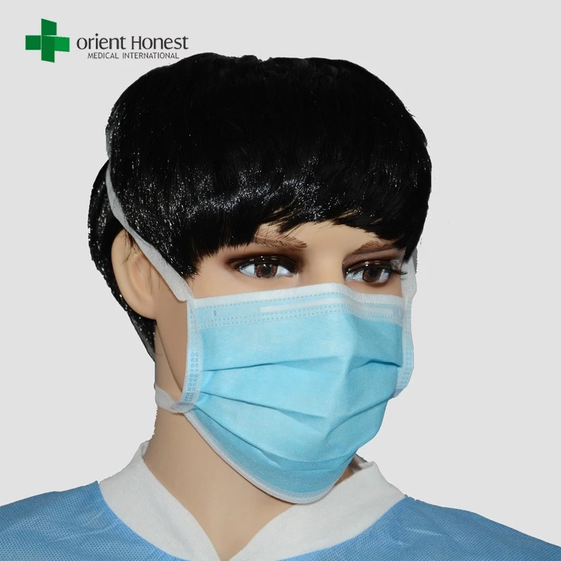 China Wholesale 3 ply tie-on face mask , hospital hygiene face mask , dentist mouth cover mask maker manufacturer