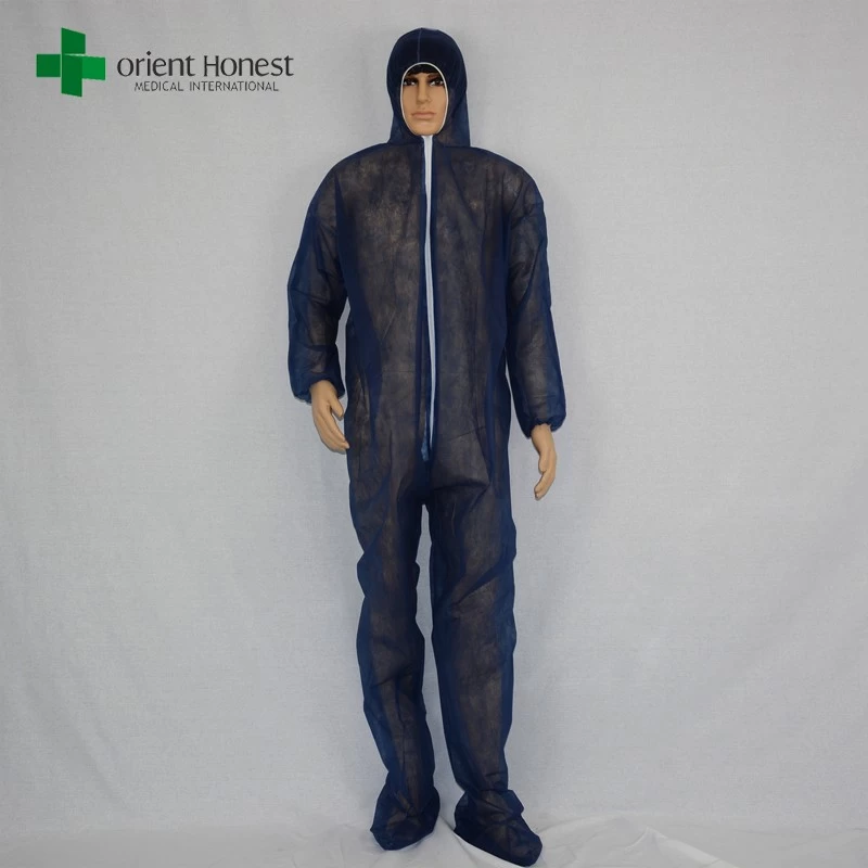 China cheap disposable dust proof coveralls,disposable pp coveralls workshop, disposable coverall with boots cover manufacturer