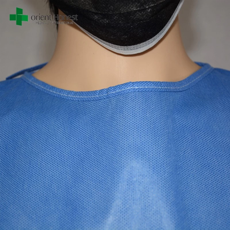 disposable PP SMS PP+PE non woven blue gowns with CE FDA ISO13485