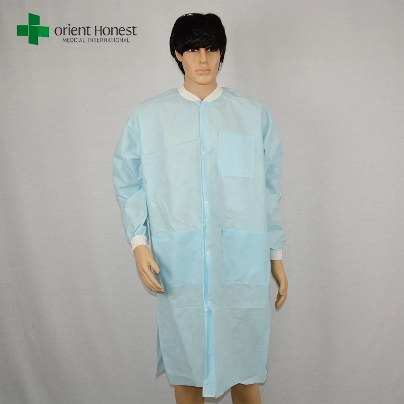 disposable SMS lab coats China manufacturer,cheap disposable visitor coats,custom SMS lab coats supplier