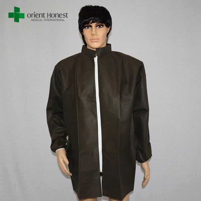 disposable black lab coats exporter,disposable lab coat zipper front,stand collar lab coat disposable