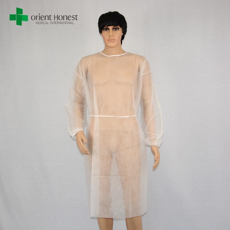 Cina pakai gaun isolasi rumah sakit, pakai isolasi coverall gaun, PP putih produsen gaun isolasi pabrikan