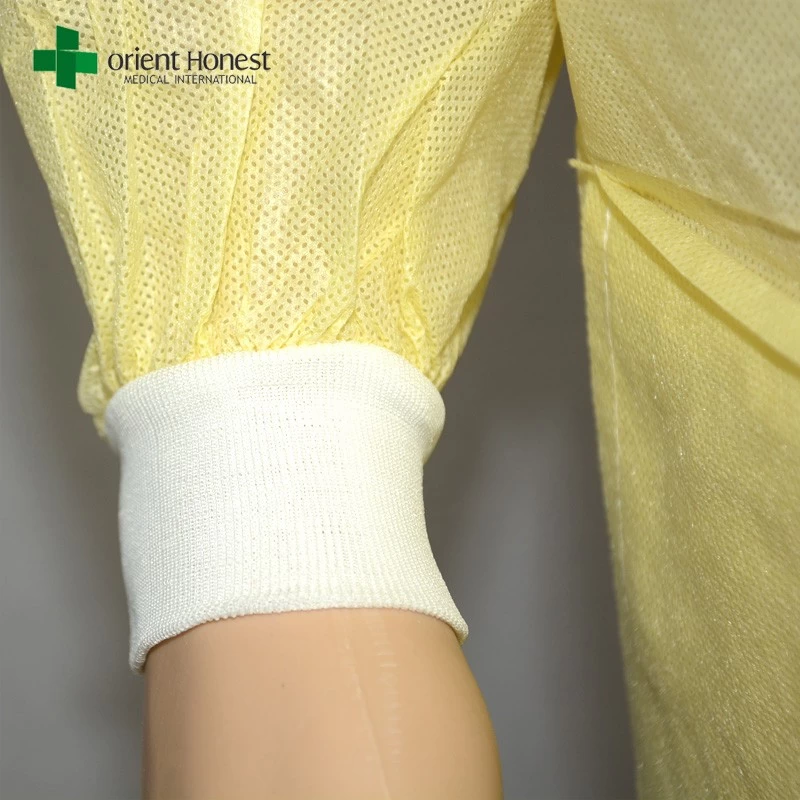disposable laboratory coat suppliers,disposable PP yellow lab coat with pocket,hospital medical doctor lab coats