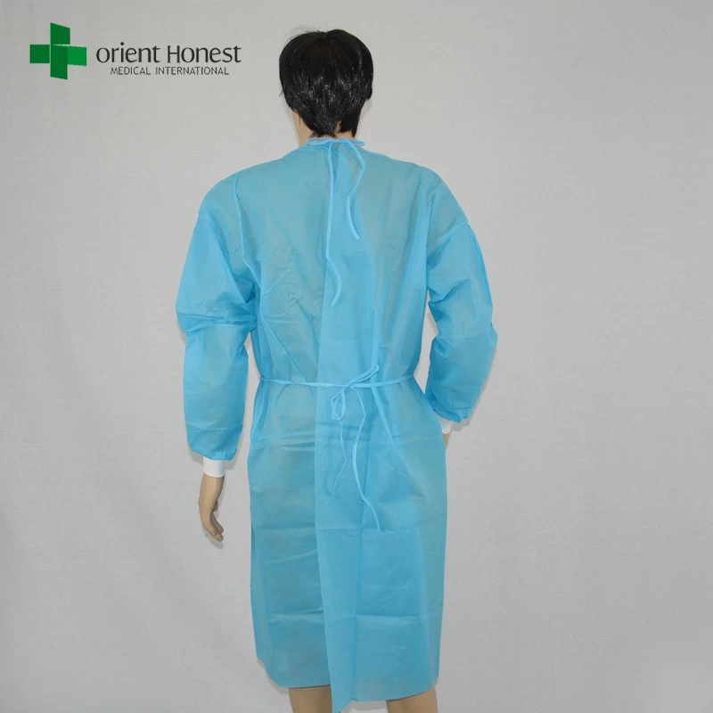 disposable level1/2/3 isolation gowns SMS/PP+PE/PP non woven protective cloth with knit/elastic cuff