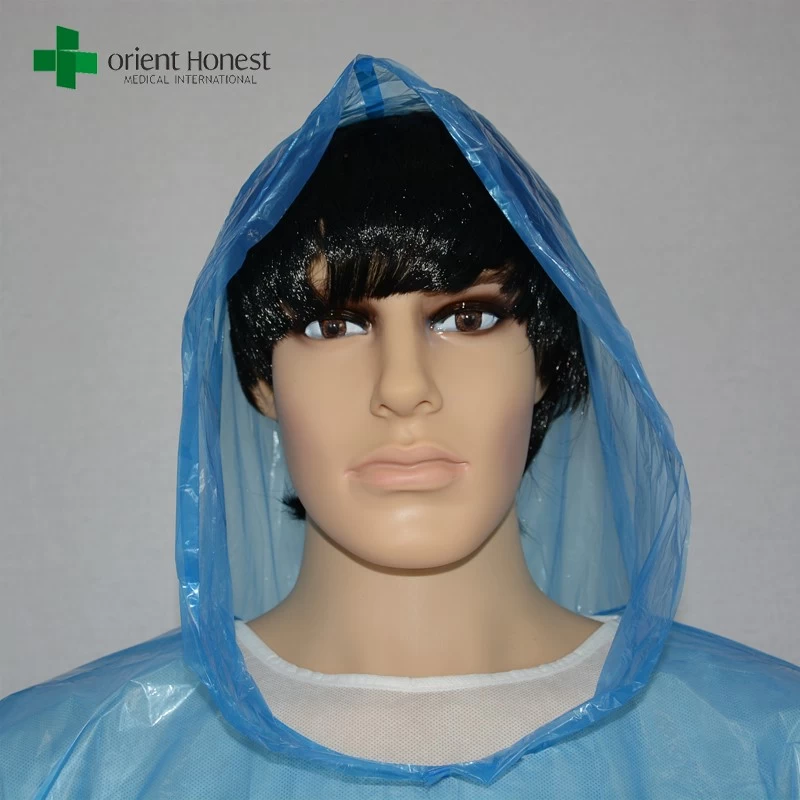 disposable raincoat China factory, disposable rainsuit blue, waterproof poncho manufacturer