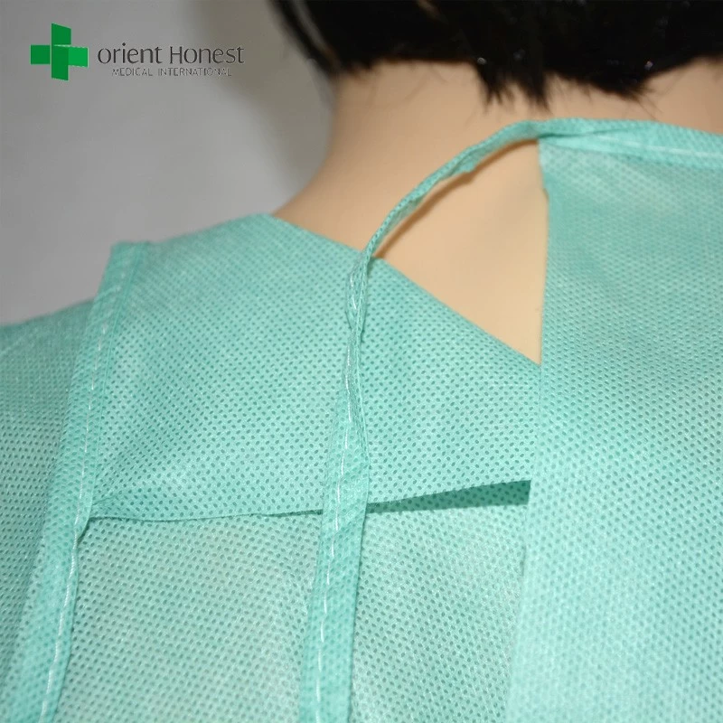 green SMS reinforced surgical gown plant, hospital sterile operating gown, sterile packing reinforced surgical gown