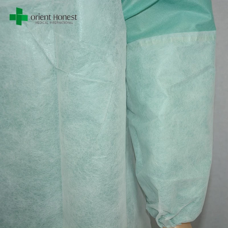 green SMS reinforced surgical gown plant, hospital sterile operating gown, sterile packing reinforced surgical gown