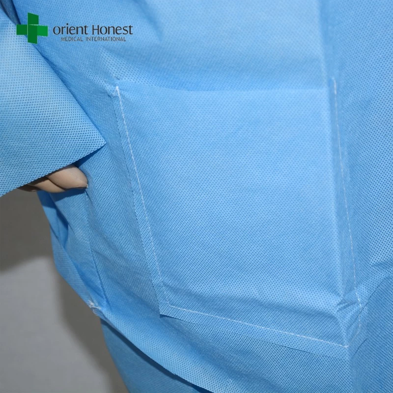 high quality hospital two pieces disposable sms scrub suits and patient gown